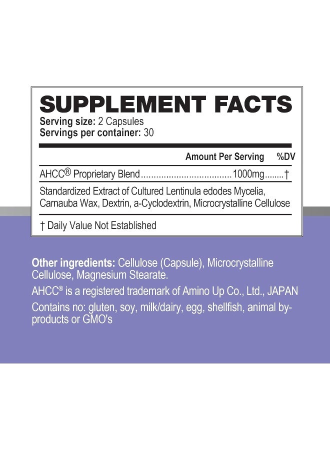 Papillex AHCC Supplement - Maximum Strength - Natural Immune Support Extract - Maintains Natural Killer Cell Activity - 20+ Human Research Studies - 60 Veggie Capsules (3 Pack) - Image 2